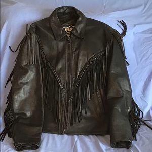 First genuine leather fringe jacket